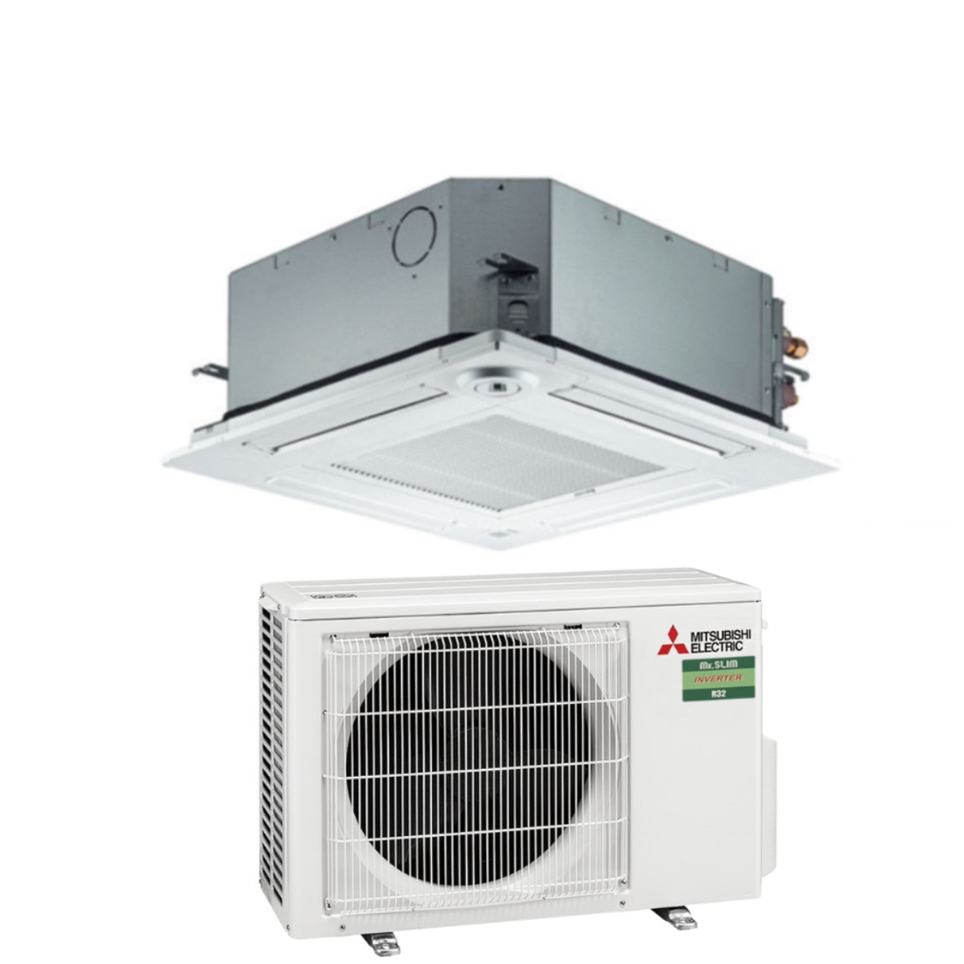 Mitsubishi Electric Inverter Air Conditioner Cassette 9000 Btu SLZ-M25FA R-32 Wi-Fi Optional with Remote Control and Grille Included