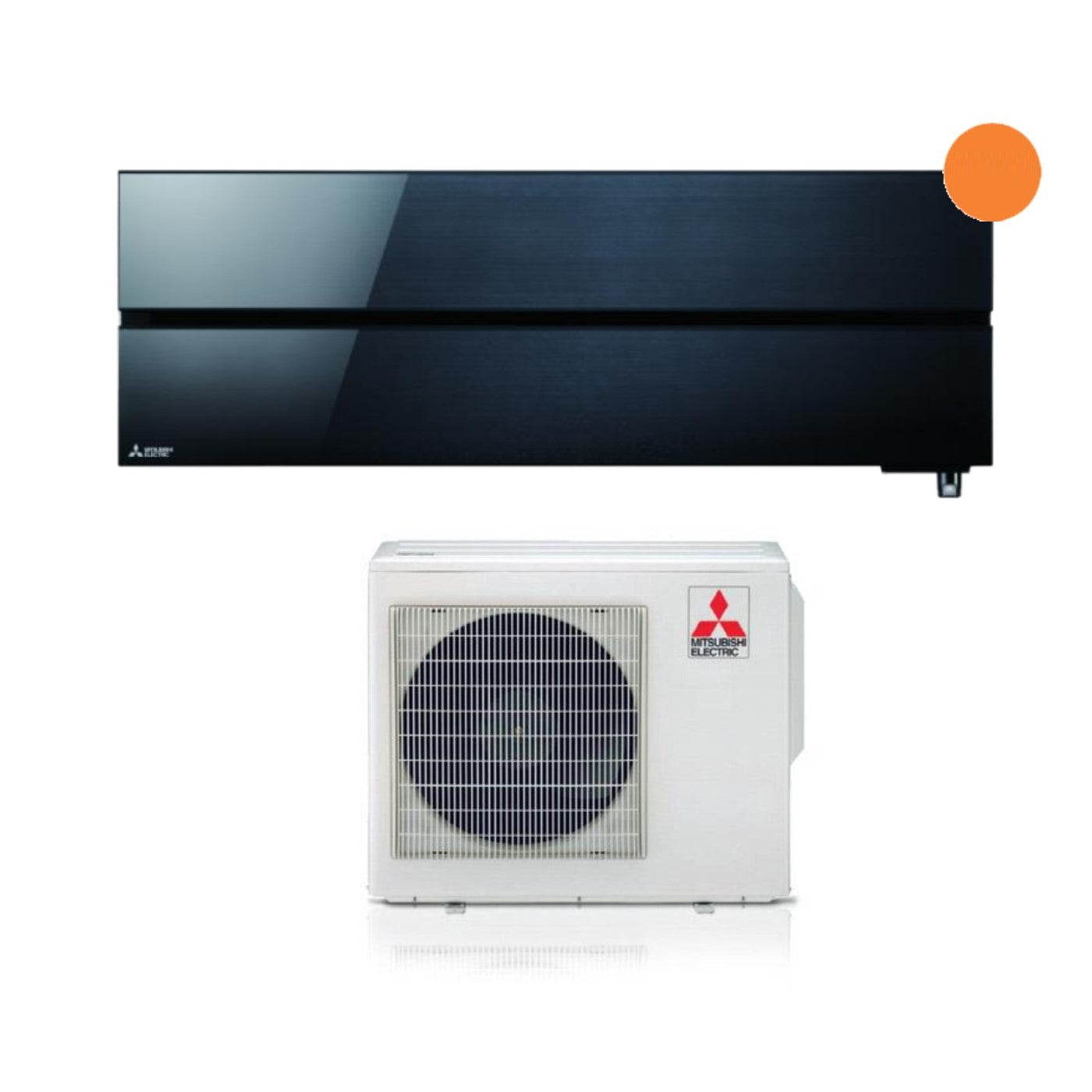 Mitsubishi Electric Inverter Air Conditioner Kirigamine Style series 9000 Btu MSZ-LN25VGB Onyx Black R-32 Integrated Wi-Fi Class A+++ Black