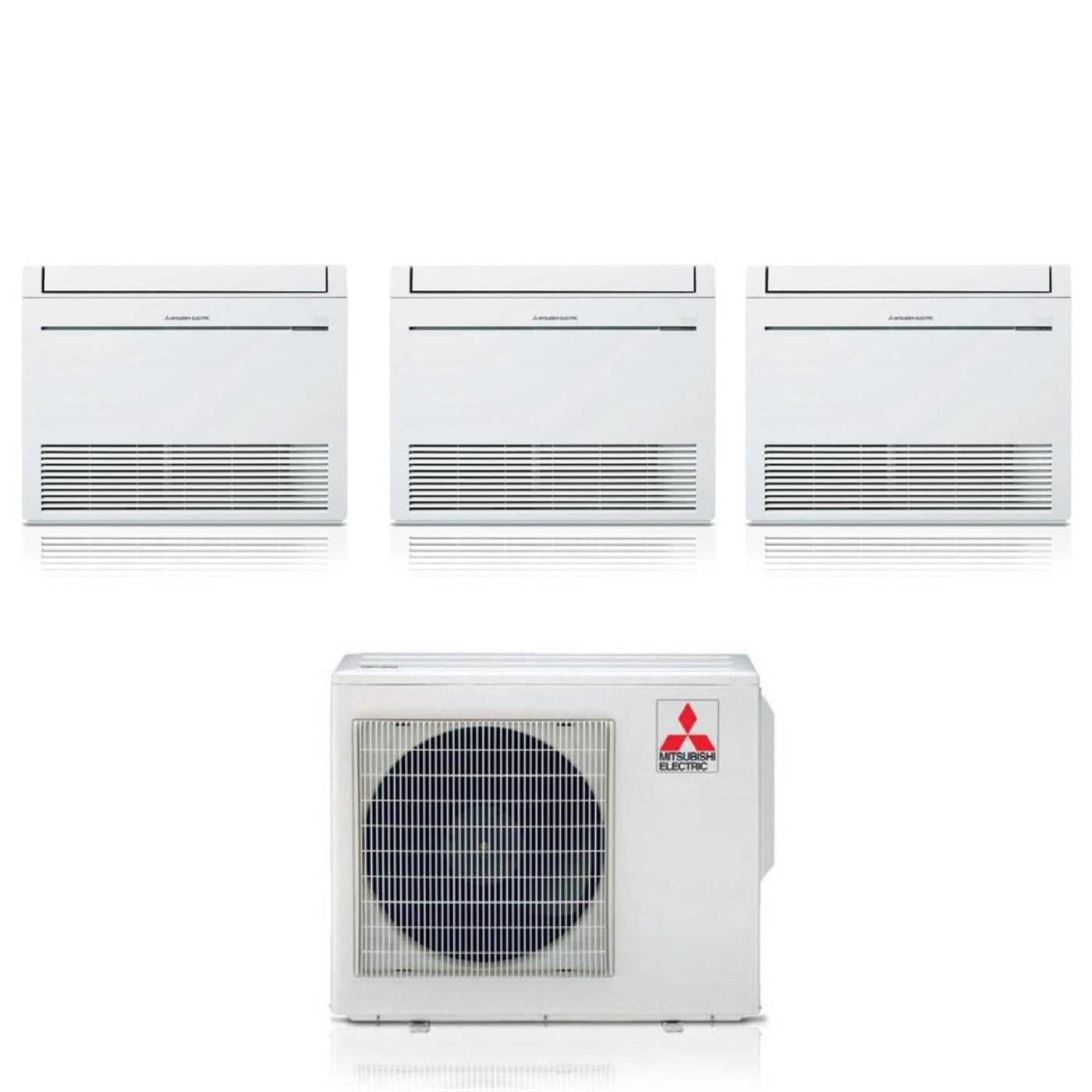 Mitsubishi Air Conditioner Floor Trial Split Inverter MFZ-KT 9+9+9 series with MXZ-3F54VF3 R-32 9000+9000+9000 - New