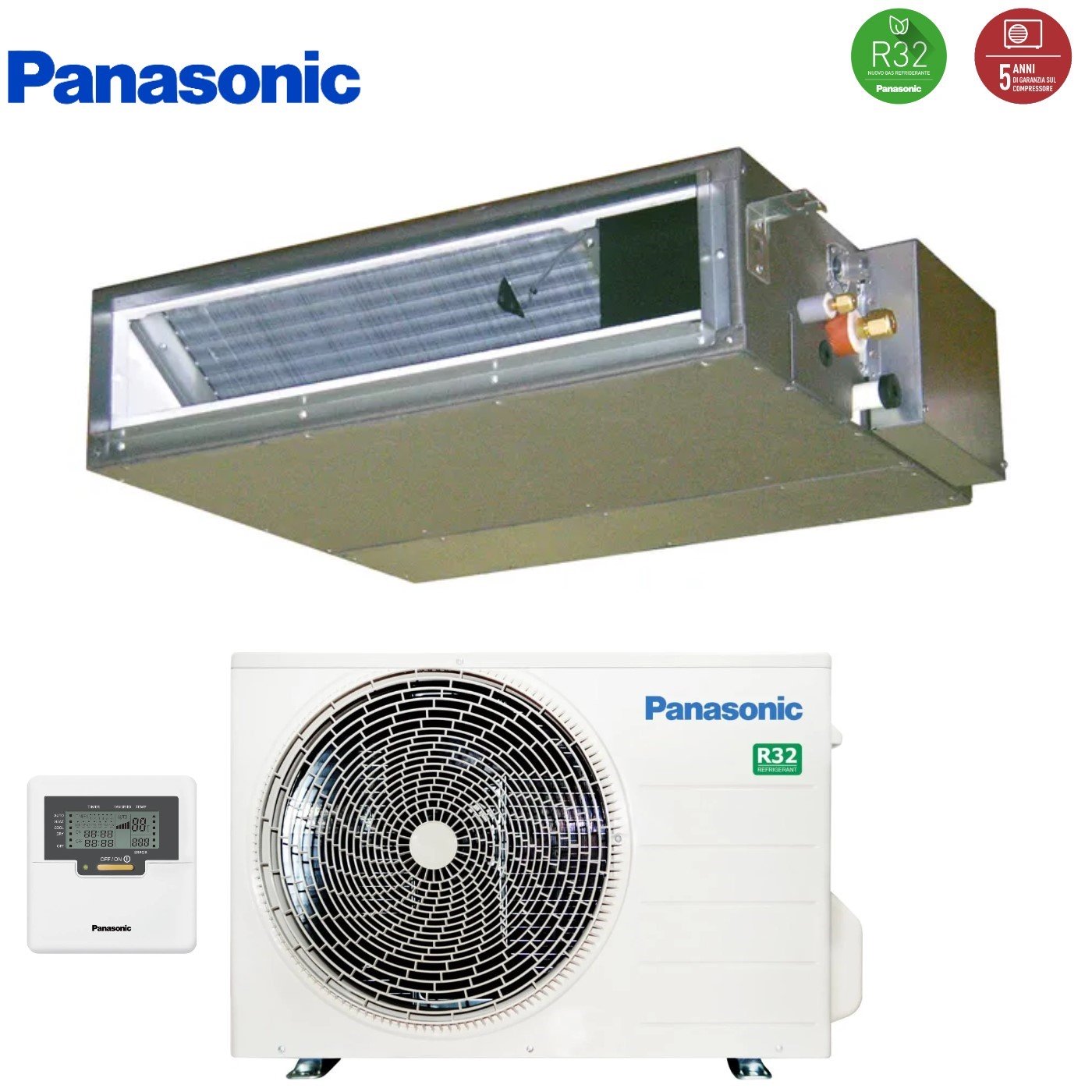 Air conditioner Panasonic Canalizzato Canalizzabile a bassa pressione 12000 Btu CS-Z35UD3EAW + CU-Z35UBEA R-32 optional Wi-Fi Classe A+ with Comando a Filo Incluso