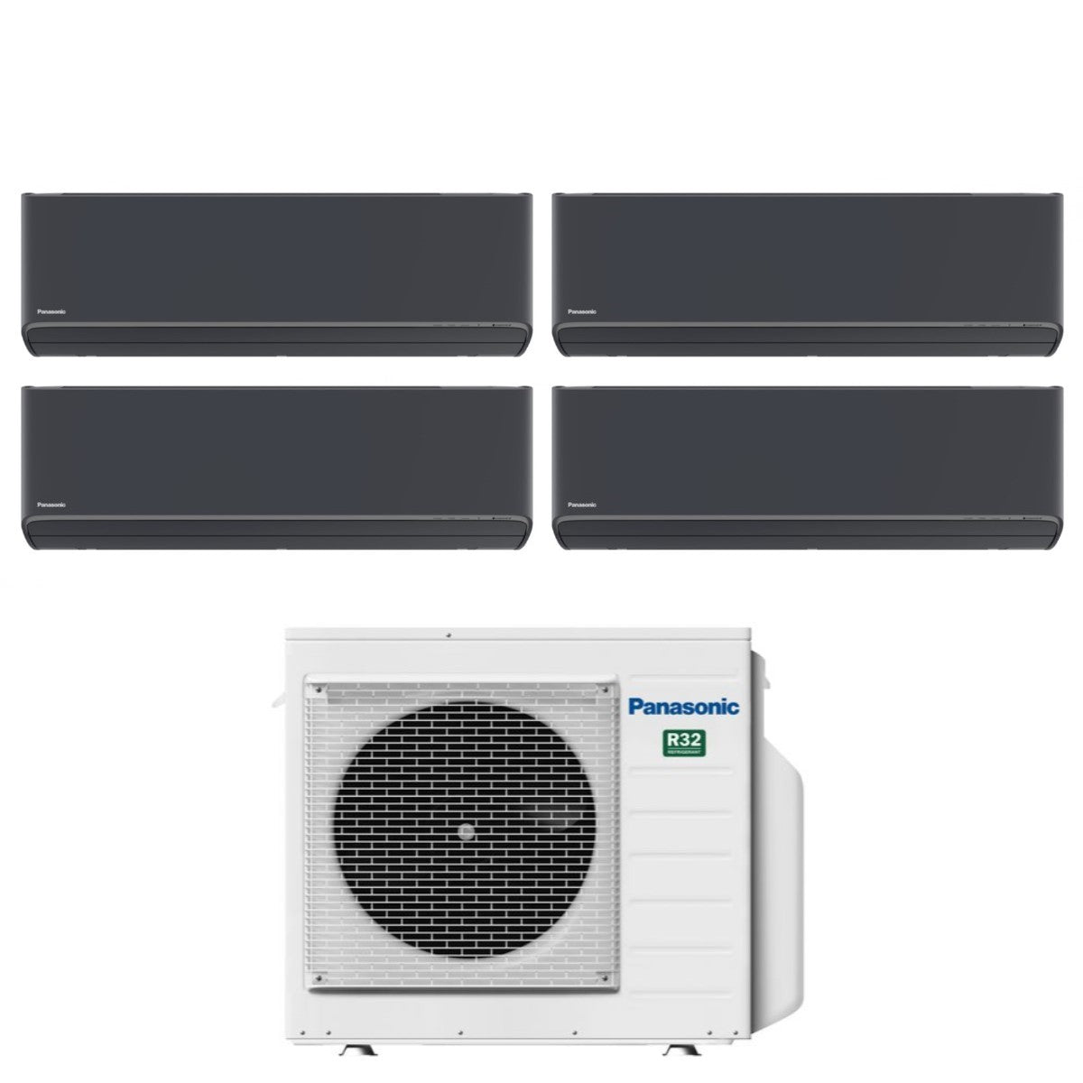 Air conditioner quad-split Panasonic Etherea Dark 7+7+7+7 with CU-4Z68TBE R-32 built-in Wi-Fi