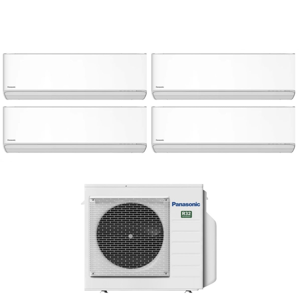 Panasonic Quadri Split Inverter Air Conditioner Etherea White Series 9+9+9+9 with CU-4Z68TBE R-32 Integrated Wi-Fi 9000+9000+9000+9000 White