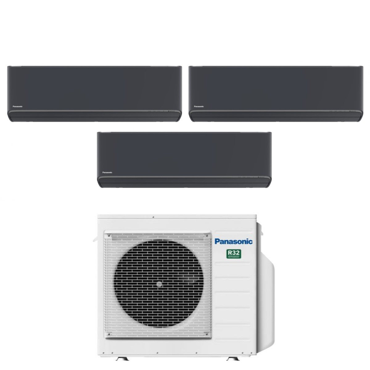 Air conditioner tri-split Panasonic Etherea Dark 7+7+12 with CU-3Z52TBE R-32 built-in Wi-Fi