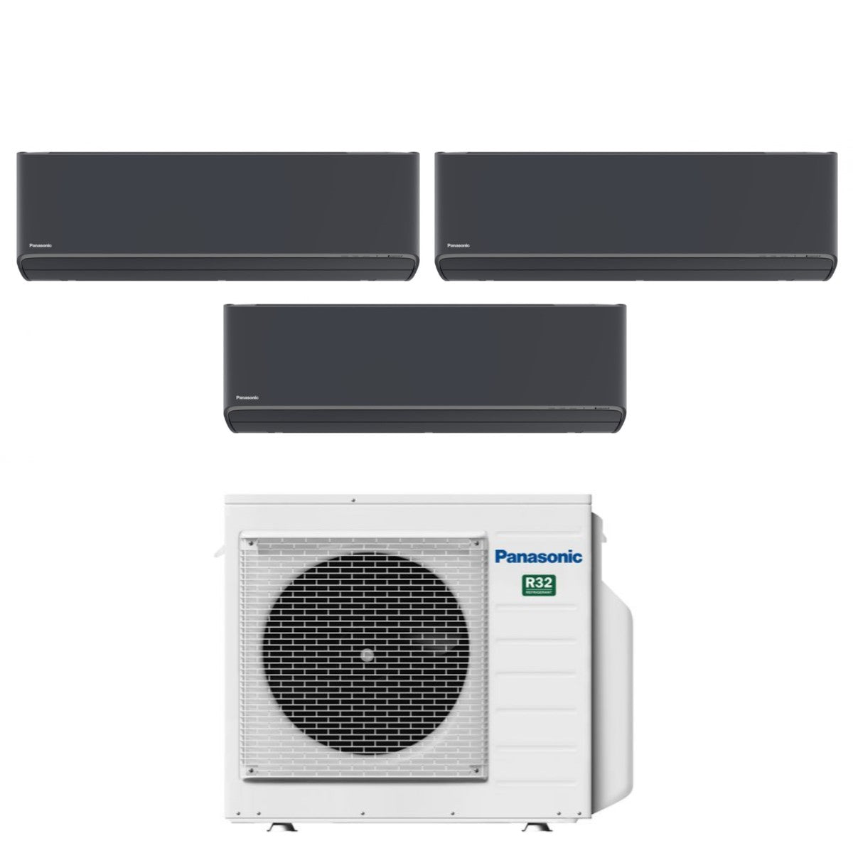 Air conditioner tri-split Panasonic Etherea Dark 7+7+7 with CU-3Z52TBE R-32 built-in Wi-Fi