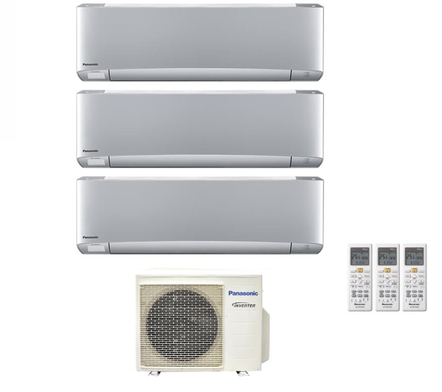 Air conditioner tri-split Panasonic Etherea Silver 9+9+9 with CU-3Z52TBE R-32 built-in Wi-Fi