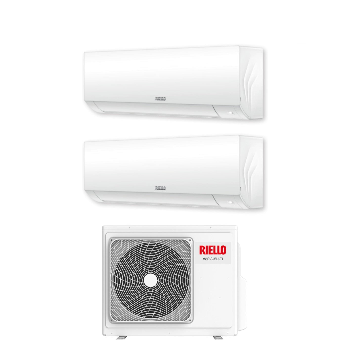 Air conditioner dual-split Riello Aaria Plus I 9+12 with AARIA MULTI 370 PI R-32 built-in Wi-Fi