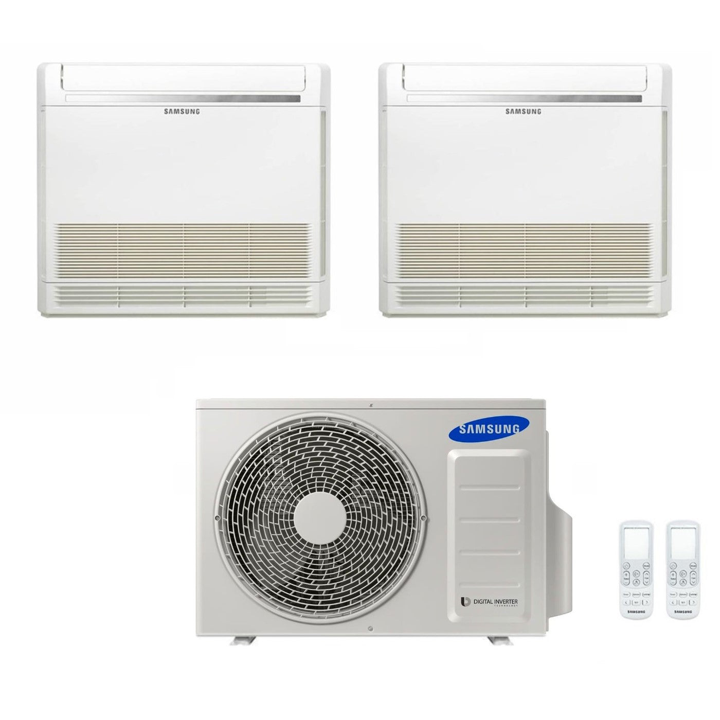 Air conditioner dual-split Samsung Inverter Console 9+9 with AJ050TXJ2KG/EU R-32 9000+9000 with Telecomando Incluso