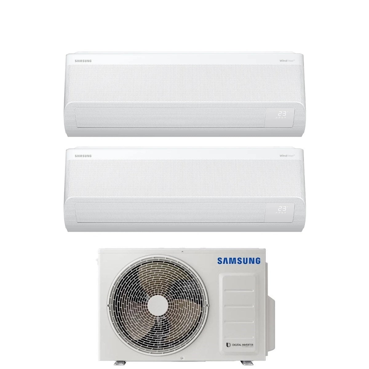 Samsung Dual Split Inverter Air Conditioner WINDFREE AVANT series 12+18 btu with AJ050TXJ2KG R-32 Integrated Wi-Fi 12000+18000 - New