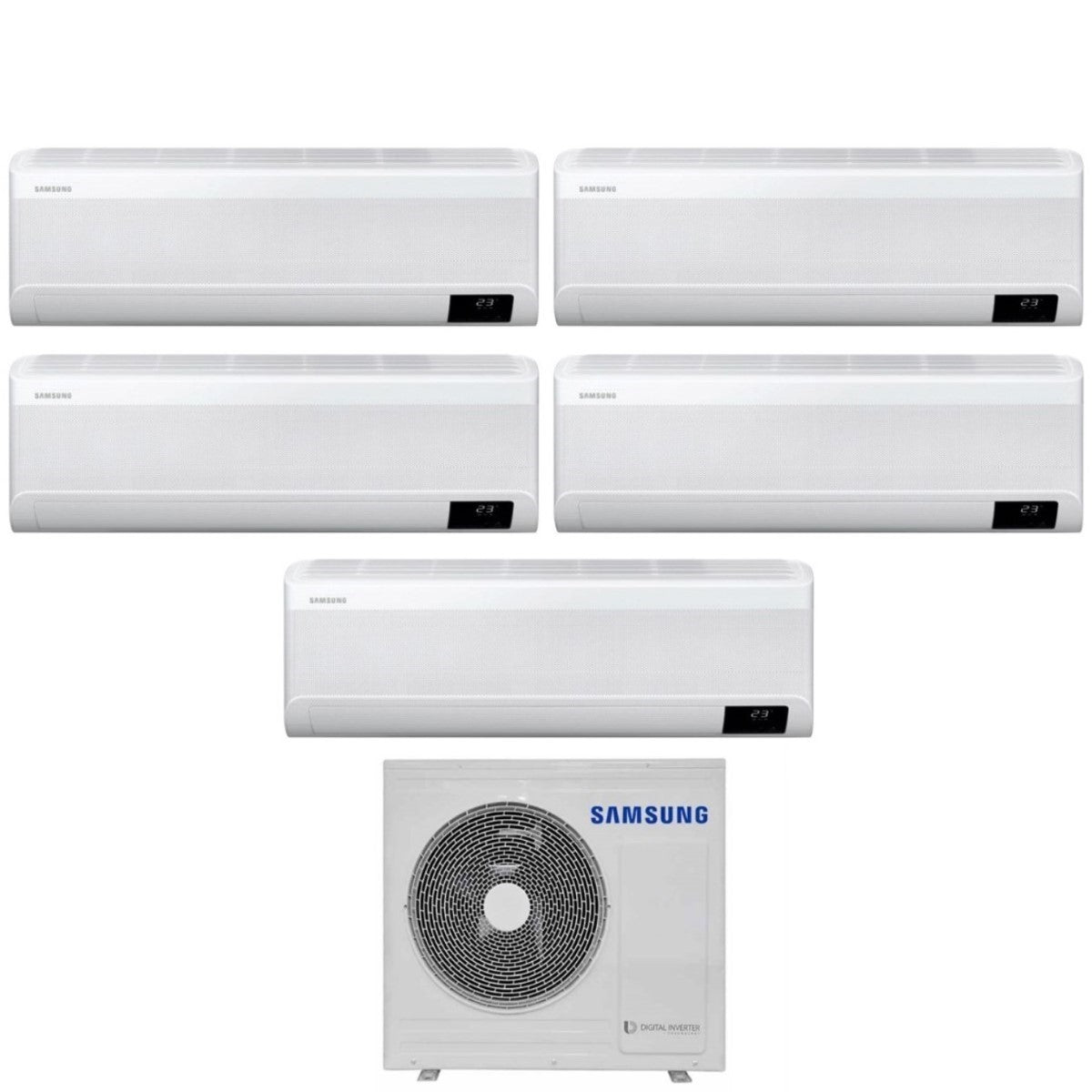 Air conditioner penta-split Samsung Inverter series CEBU S2 7+7+9+9+18 with AJ100TXJ5KG R-32 built-in Wi-Fi 7000+7000+9000+9000+18000