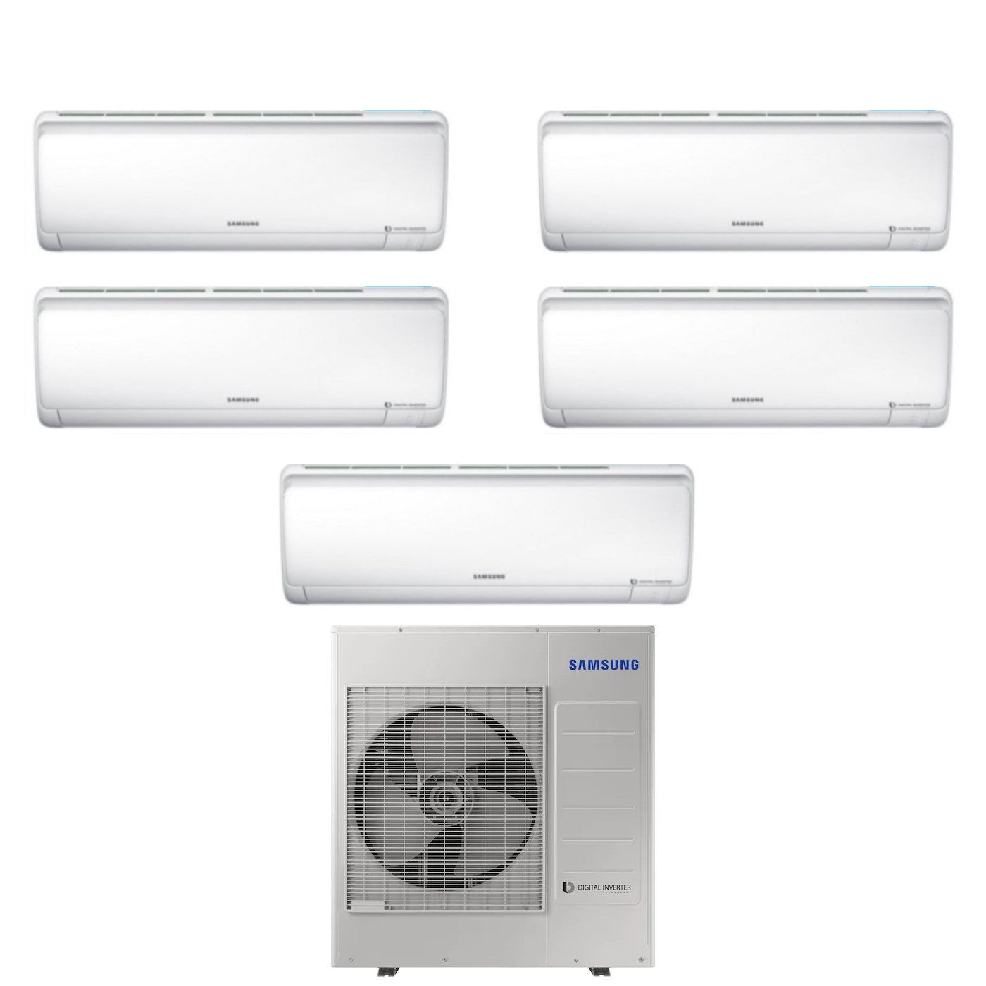 Air conditioner penta-split Samsung Inverter series MALDIVES QUANTUM 12+12+12+12+12 with AJ100RCJ R-32 12000+12000+12000+12000+12000 - Novità 2019
