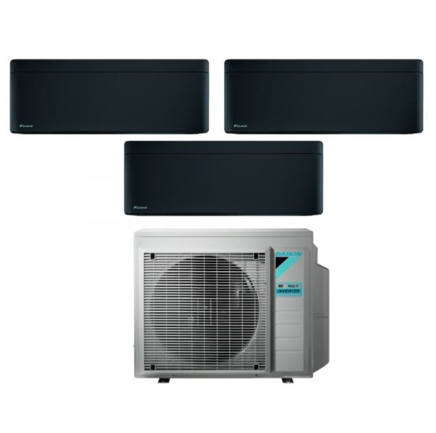 Daikin Bluevolution Trial Split Inverter Air Conditioner STYLISH TOTAL BLACK 7+7+9 series with 3MXM52N R-32 Integrated Wi-Fi 7000+7000+9000 Black Color - Italian Warranty