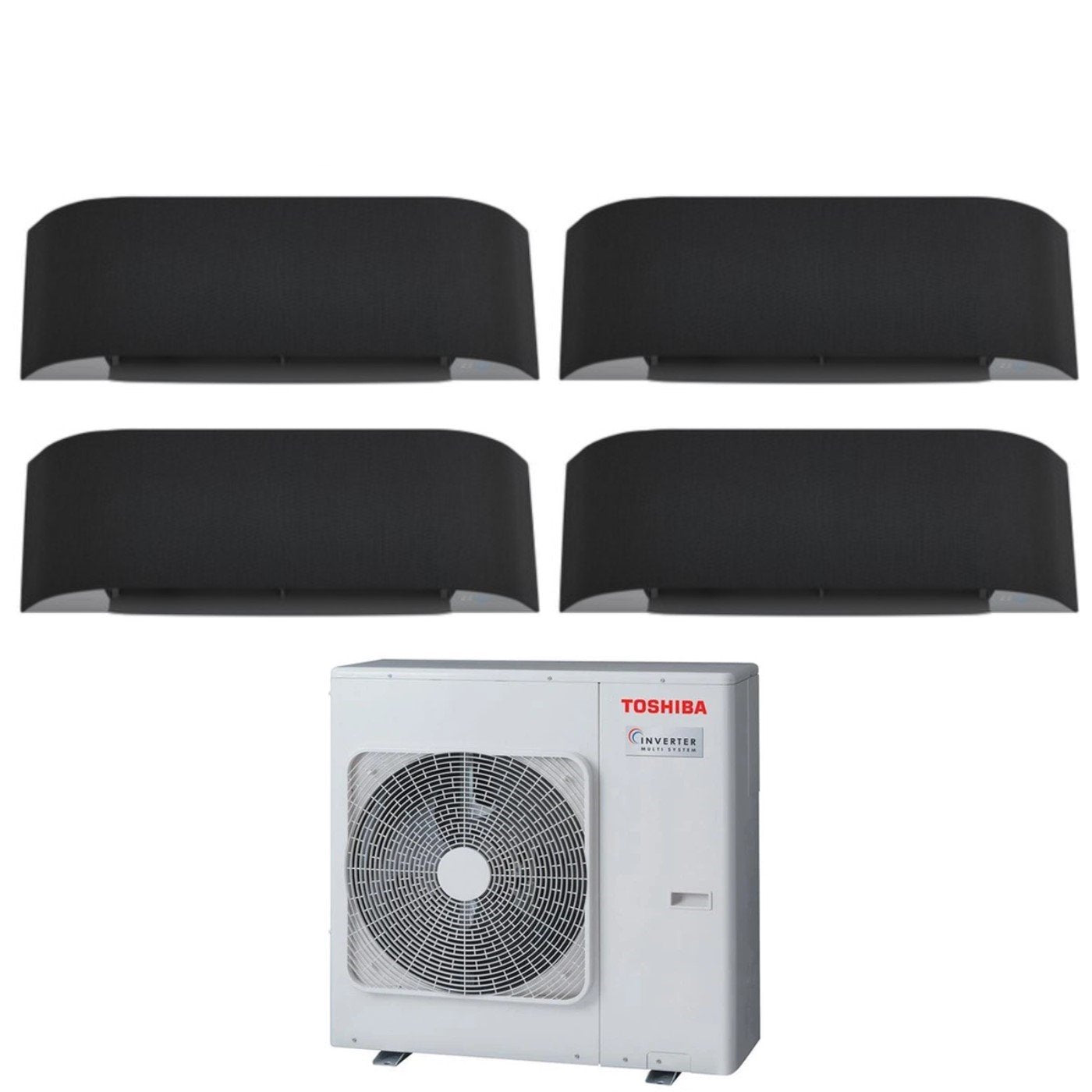 Air conditioner quad-split Toshiba Inverter series HAORI 10+10+16+16 (9+9+15+15) RAS-4M27U2AVG-E R-32 built-in Wi-Fi 10000+10000+16000+16000 (9000+9000+15000+15000) Grigio Scuro
