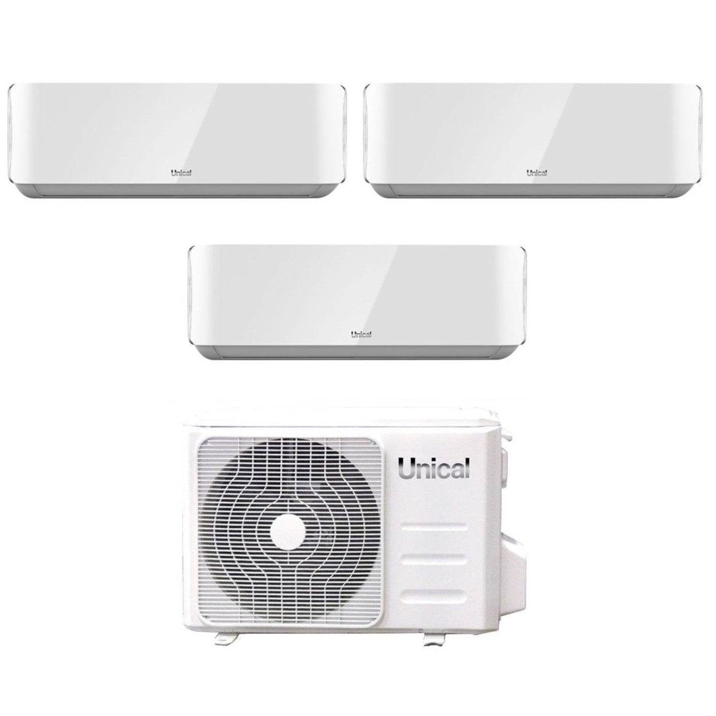 Unical Trial Split Inverter Air Conditioner AIR CRISTAL 10+10+13 series with XMX3 21HE R-32 Wi-Fi Optional 10000+10000+13000