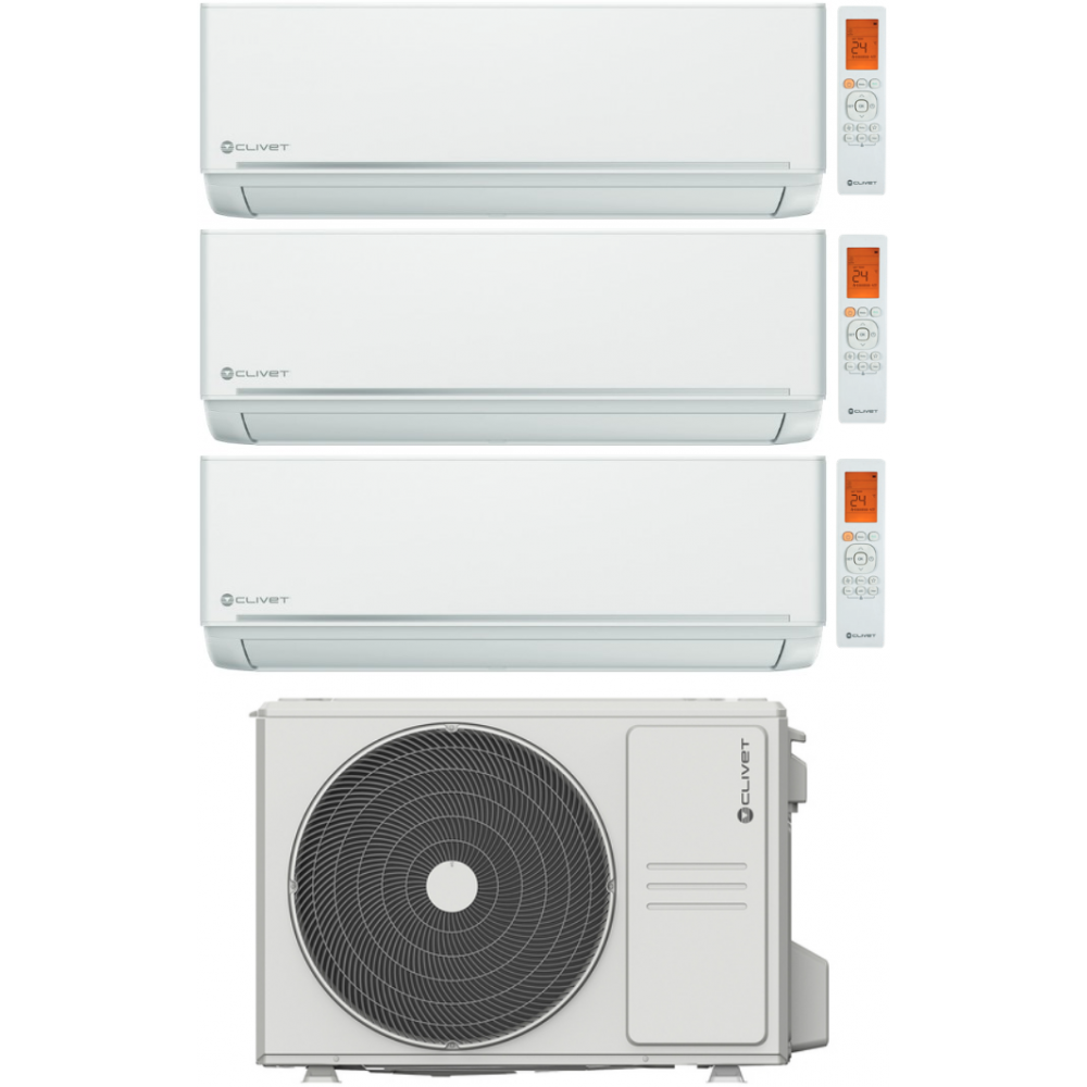Air conditioner tri-split Clivet Inverter EZCool 9000+9000+12000 btu with MU2-Y79M optional Wi-Fi 9+9+12