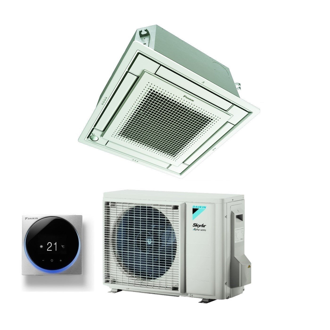 Daikin Fully Flat Cassette Air Conditioner 12000 BTU FFA35A9 + RZAG35A R-32 Optional Wi-Fi with Wired Control and Grille Included