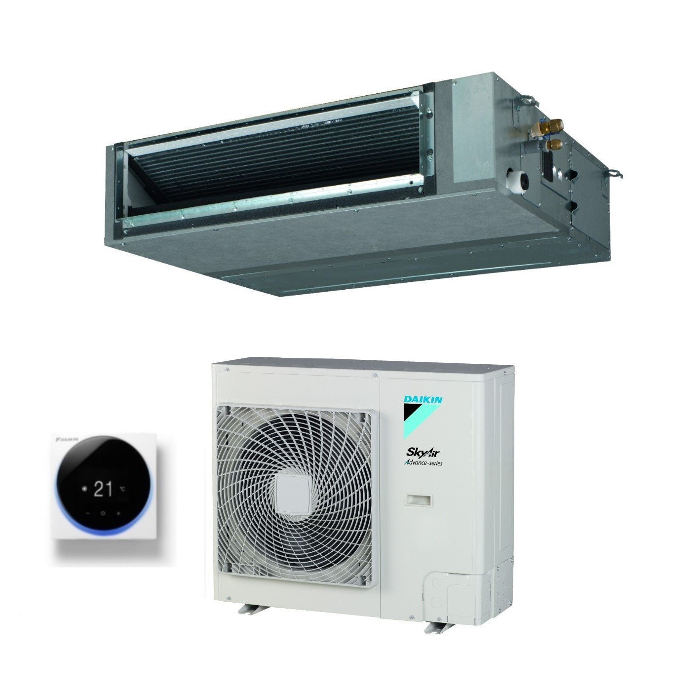 Daikin Bluevolution Ducted Air Conditioner Medium Head 24000 BTU FBA71A + AZAS71MV1 Single Phase R-32 Wi-Fi Optional with Wired Control