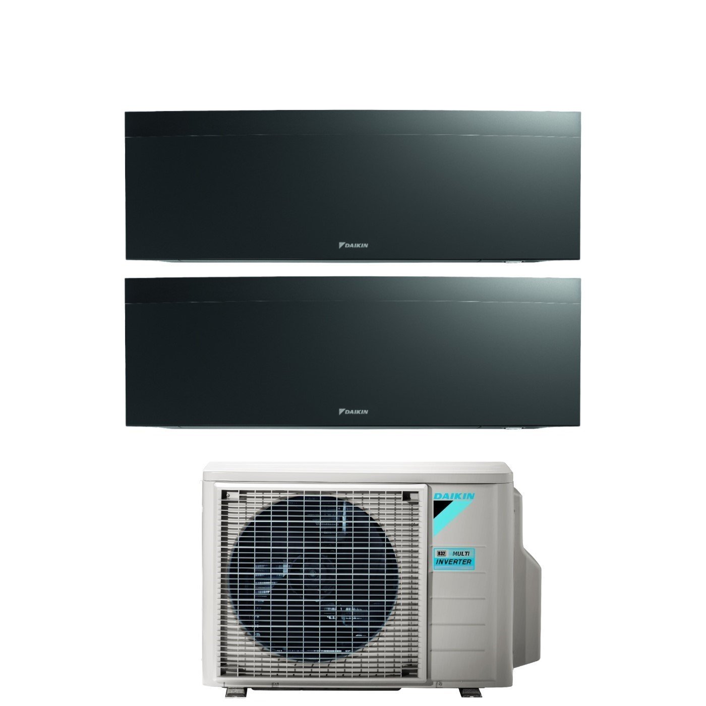 Daikin Bluevolution Dual Split Inverter Air Conditioner EMURA BLACK III 9+15 series with 2MXM50A R-32 Integrated Wi-Fi 9000+15000 Black Color Italian Warranty