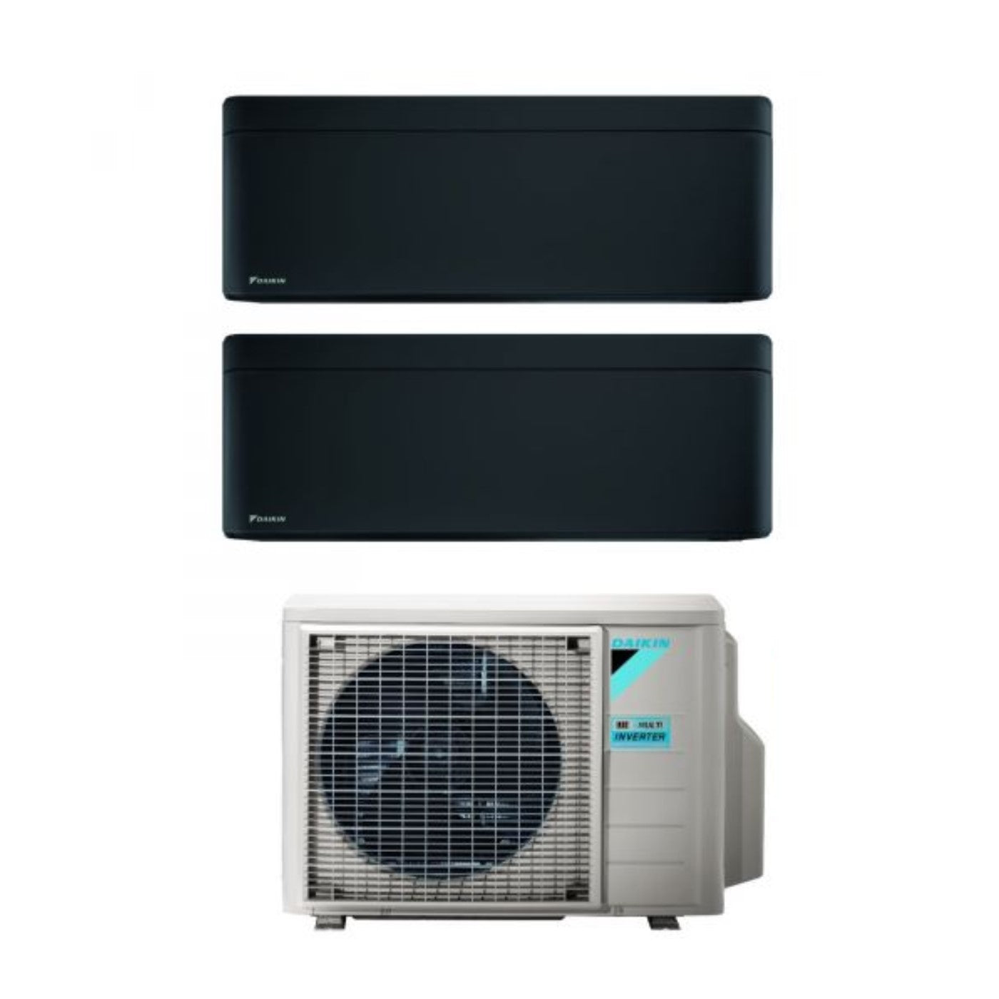 Daikin Bluevolution Dual Split Inverter Air Conditioner STYLISH TOTAL BLACK 9+9 series with 2MXM50A R-32 Integrated Wi-Fi 9000+9000 Black Color Italian Warranty