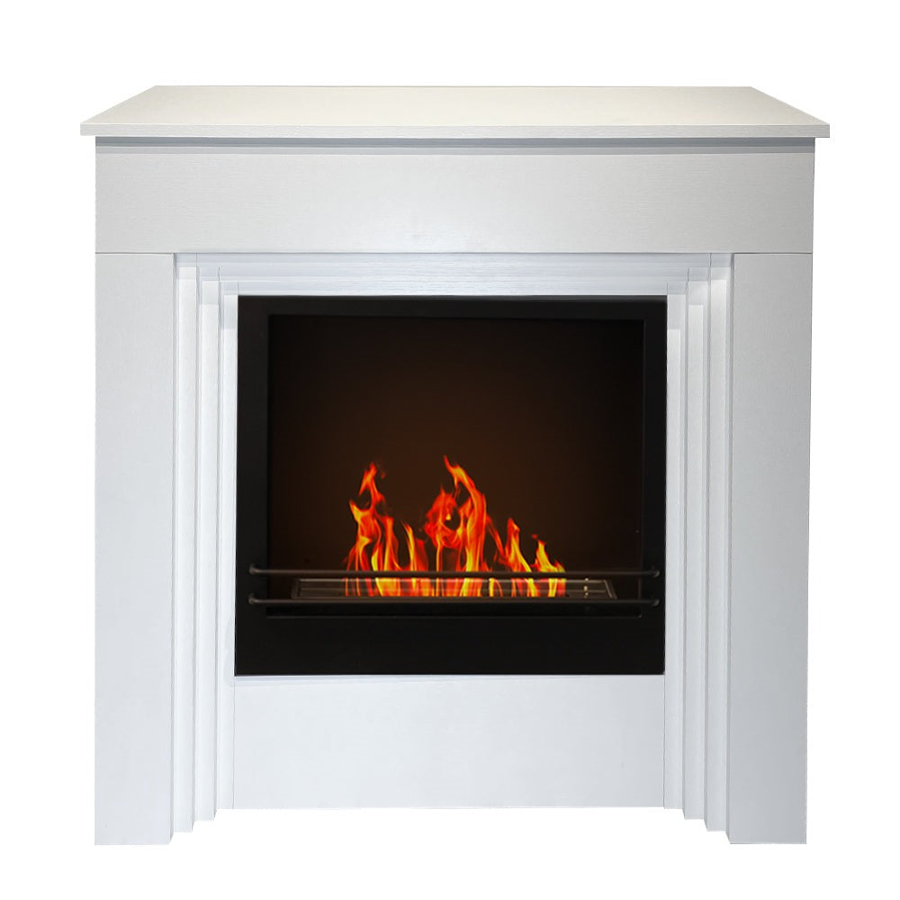 Camino a bioetanolo da terra BELLINI in legno white Made in Italy L96 x P35 x H96