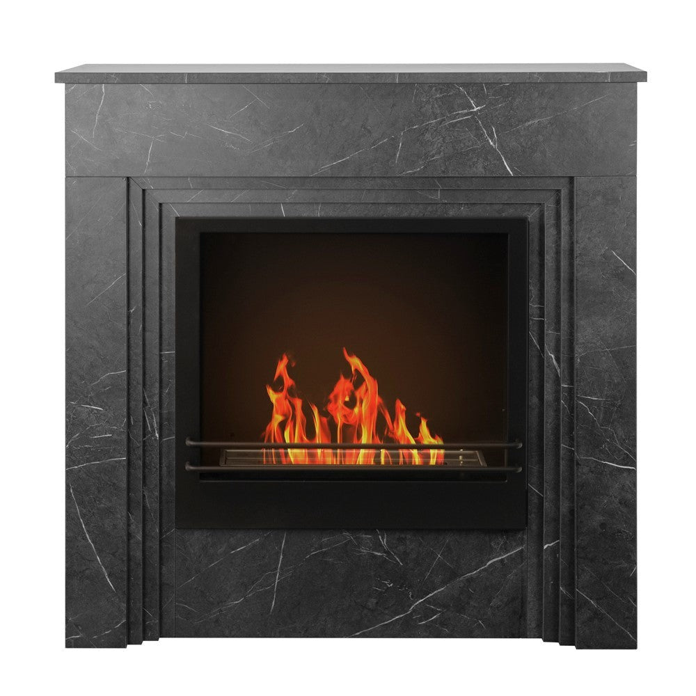 Camino a bioetanolo da terra BELLINI in legno effetto Marmo black Made in Italy L96 x P35 x H96