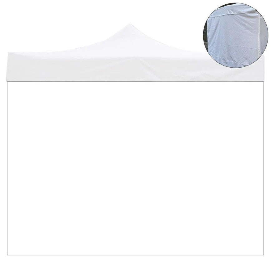 Telo Laterale per Gazebo Market-Pro 3x2 Impermeabile Richiudibile Bianco