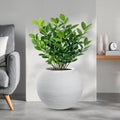 Vaso in resina da esterno interno per piante tondo a sfera di design d.40x33h Botticelli white