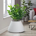 Vaso in resina da esterno interno per piante tondo conico design d.60x35h Stromboli white