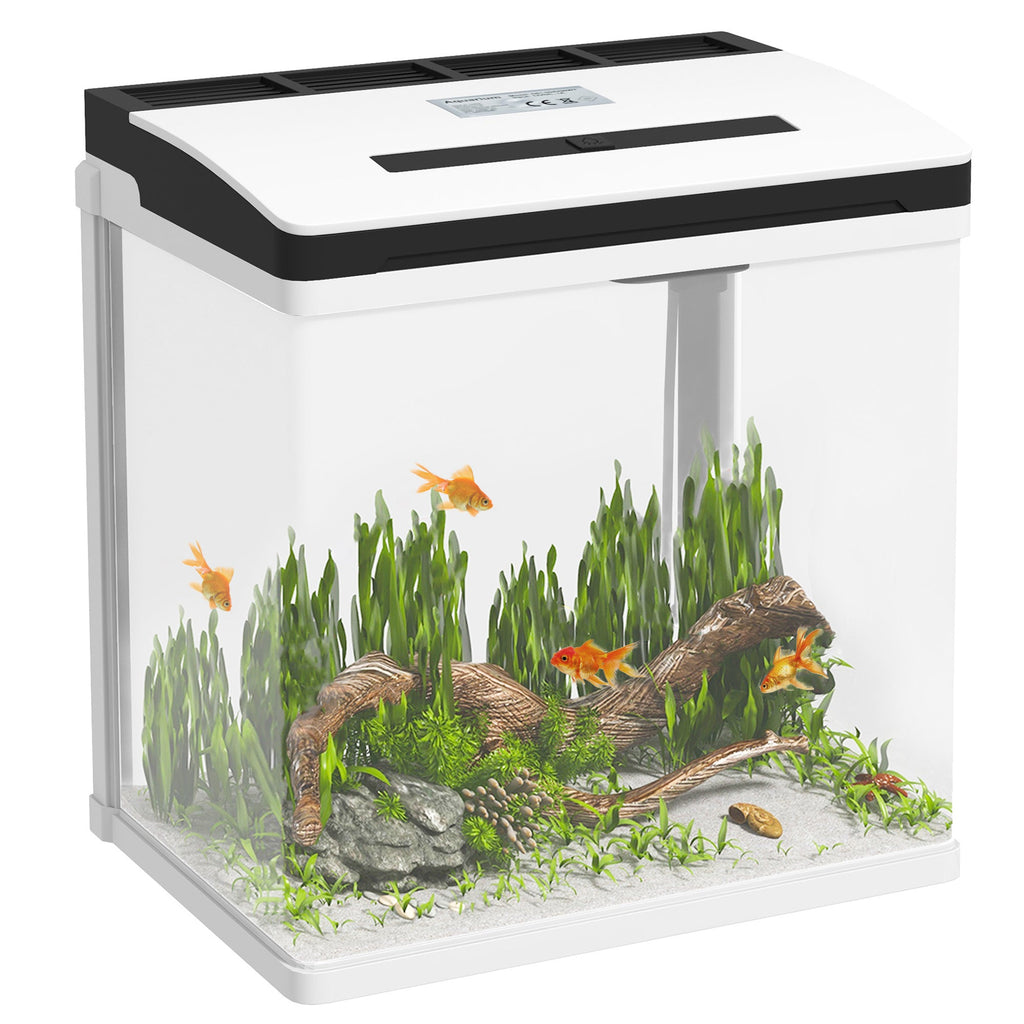 EasyComfort Acquario da 13L a Illuminazione LED con Fori di Ventilazione, in Vetro HD e ABS, 29x20x30.5 cm