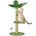 EasyComfort Albero per Gatti con Palo Tiragraffi, Piattaforme e Palline, in Peluche e Truciolato, Ø40x83 cm, Verde