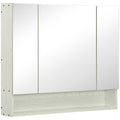 EasyComfort Armadietto Moderno da Bagno with Specchio a 4 Sezioni with Ripiani Regolabili, wall-mounted in Legno e Vetro, 90x15x75 cm, Grigio