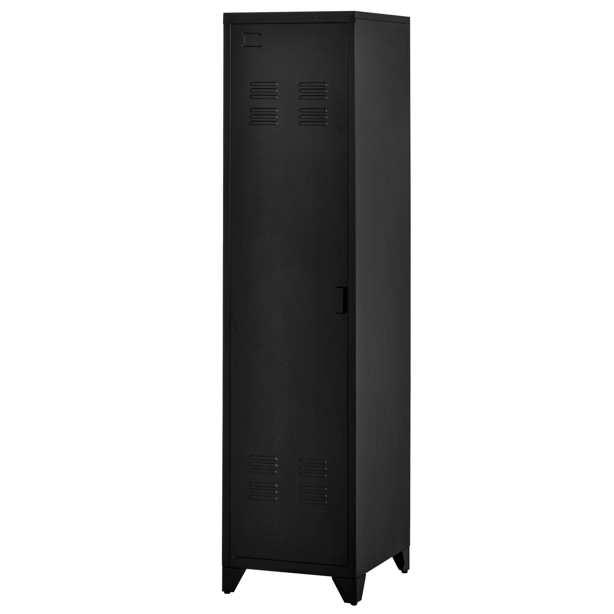 EasyComfort metalen 1-deurs kast 43x50x180 cm zwart