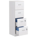 EasyComfort Armadio per Ufficio a 4 Cassetti con 2 Serrature e Barra Portadocumenti, in Legno, 40x42x130.8 cm, Bianco