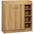 Easycomfort Armadio Scarpiera Salvaspazio e Moderno in Legno per 12 Paia with 4 Ripiani Aperti, 83x30x90 cm, Marrone Chiaro