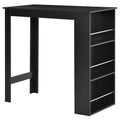 Easycomfort Bancone da Cucina Tavolo Alto with 3 Mensole in Legno, Tavolo da Bar Cucina Arredamento Moderno Casa e Bar, 112x57x106cm, black