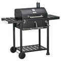 EasyComfort Houtskoolbarbecue met deksel en thermometer
