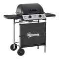 EASYCOMFORT Gas Barbecue with Lid, 5.6kW Burners, BBQ and Wheels, 104x49x99cm
