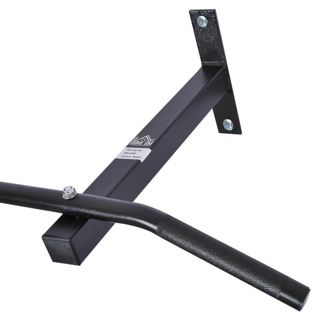 EASYCOMFORT Professional Wall Pull-up Bar with Steel Structure, 116 x 43 x 20cm, Black