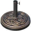 Easycomfort Base per Ombrellone Rotonda da 12kg in Resina with Decorazione, per Pali da 38mm e 48mm, Φ45x33cm, Bronzo
