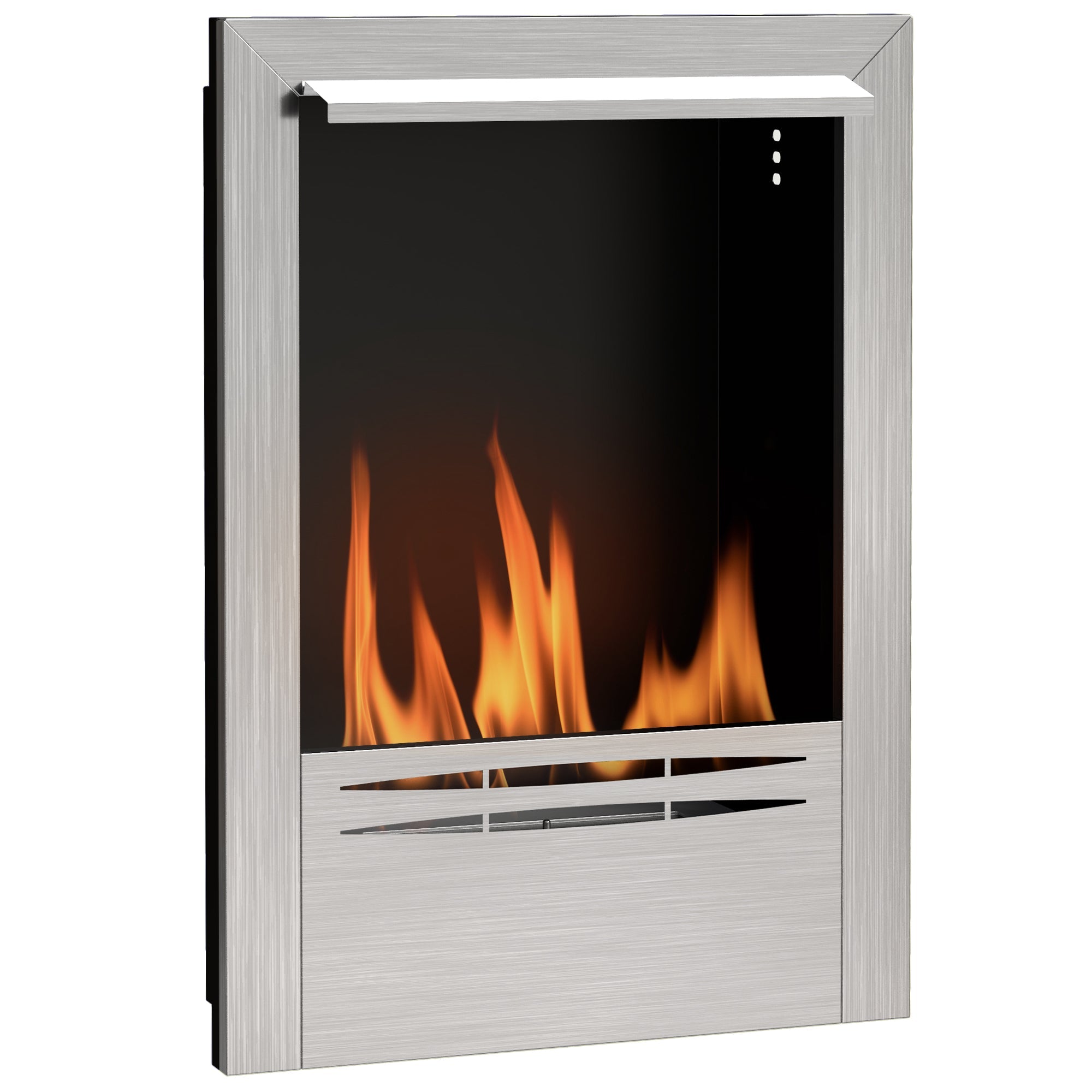 EasyComfort Camino a Bioetanolo da built-in in Acciaio, Capacità 0.9L e Durata 3.3 Ore, 48x18x59 cm, Argento