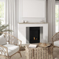 EASYCOMFORT Wall-Mounted Bioethanol Fireplace with 0.7L Tank and 20m² Coverage - Silver/Black