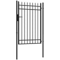 EasyComfort Cancelletto di Sicurezza with Serratura, 3 Chiavi e 2 Paletti, in Acciaio Zincato, 107x204 cm, black