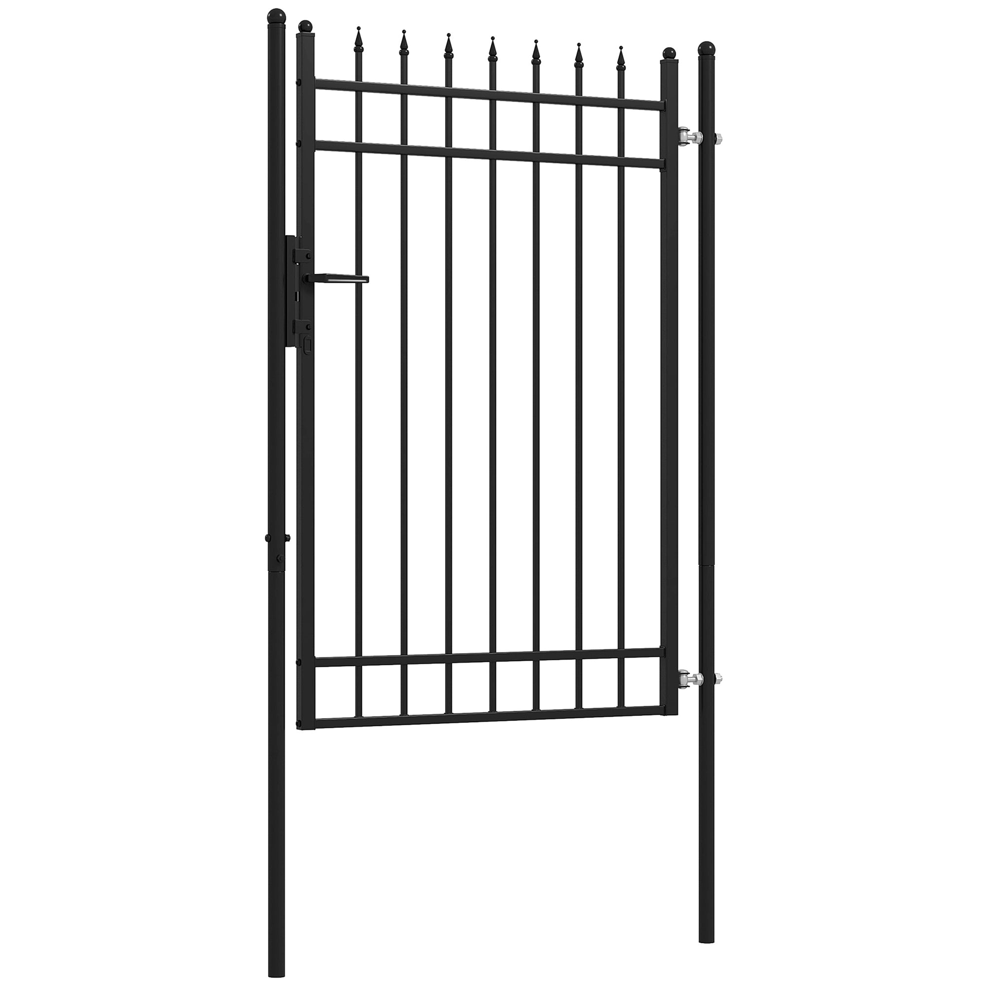 EasyComfort Cancelletto di Sicurezza with Serratura, 3 Chiavi e 2 Paletti, in Acciaio Zincato, 107x204 cm, black