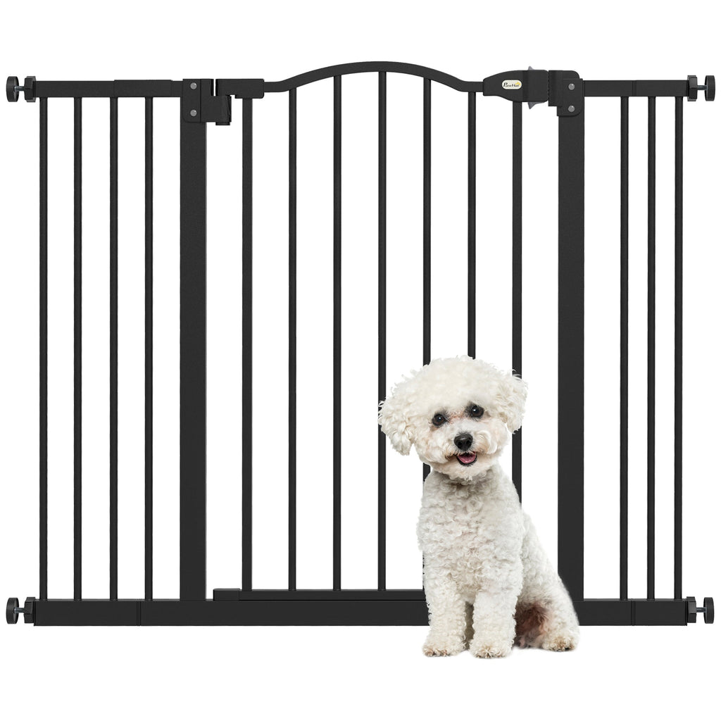 EasyComfort Cancelletto per Cani Estensibile con 4 Viti Regolabili, in Metallo e Plastica, 74-100x78 cm, Nero