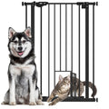EasyComfort Cancellino per Cani Regolabile Alto con Porta Piccola e Chiusura Automatica, 74-80x104cm, Nero