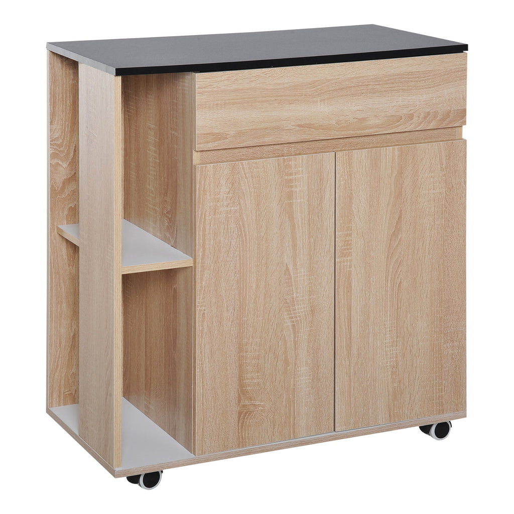 Easycomfort Carrello da Cucina with Ruote, Carrello Cucina with Cassetti Armadietto in Legno Truciolato 78x39.5x88.5cm
