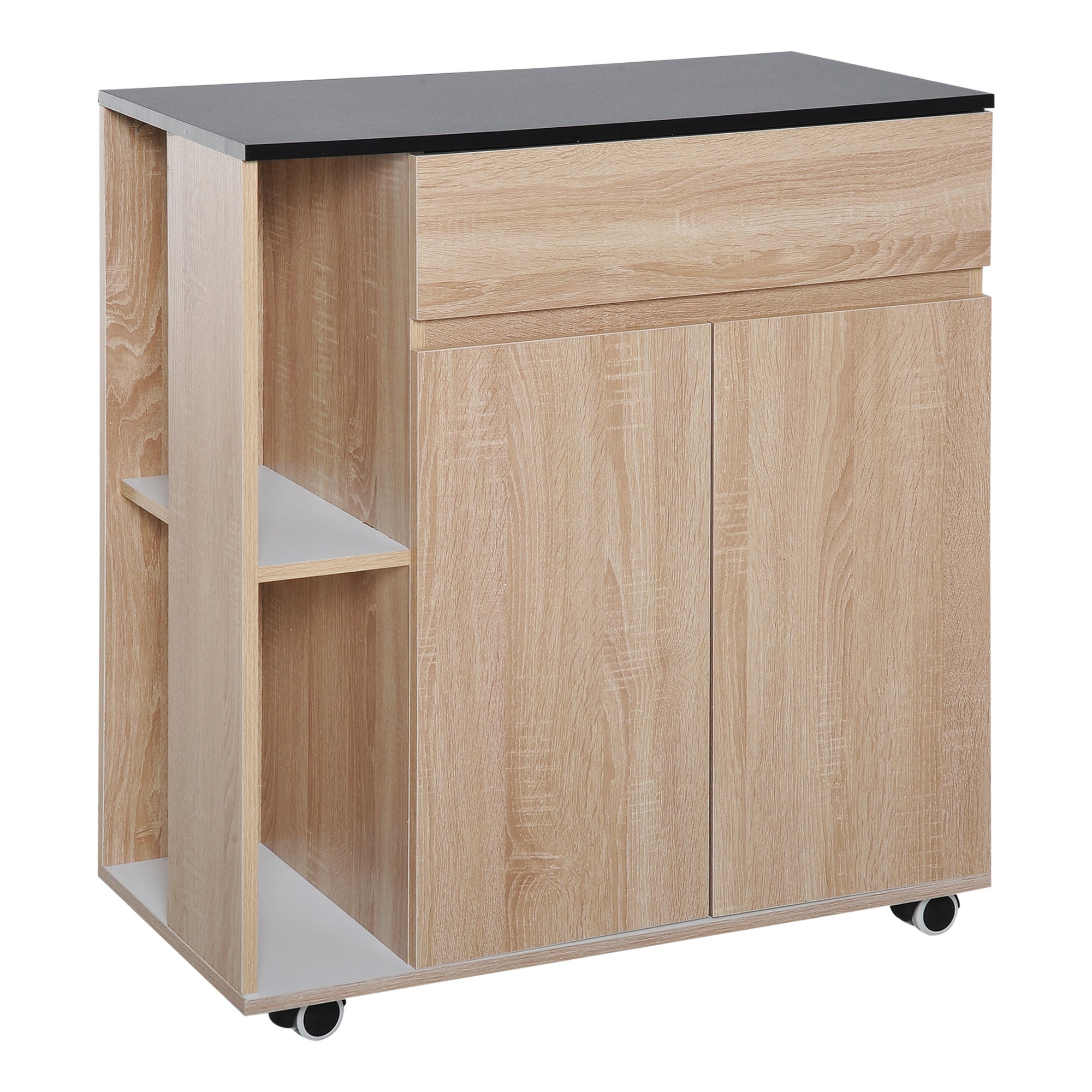 Easycomfort Carrello da Cucina with Ruote, Carrello Cucina with Cassetti Armadietto in Legno Truciolato 78x39.5x88.5cm