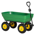 Easycomfort Carrello da Giardino 125L in Acciaio e PP with Vasca ribaltabile e Maniglia, 118x58x102 cm, Verde
