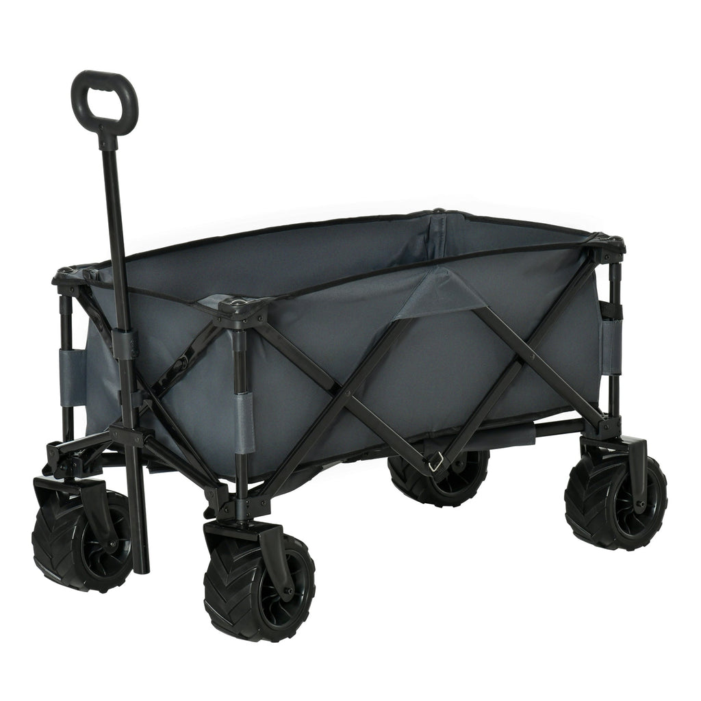 EasyComfort Carrello da Giardino Carico max 70kg with Maniglia Telescopica, in Metallo e Tessuto Oxford, 108x55 cm, Grigio