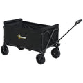 EasyComfort Carrello da Giardino da 120L Pieghevole with Pannello Apribile, in Acciaio e Poliestere, 90x48x62 cm, black