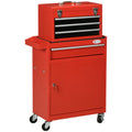 EasyComfort Carrello Porta Attrezzi 2 in 1 with Cassetta Rimovibile e Armadietto with Chiave in Acciaio, Rosso